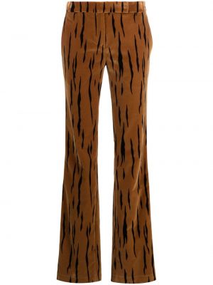 Кадифени панталон с принт с тигров принт Bally