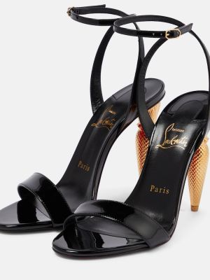 Lakované kožené sandále Christian Louboutin čierna
