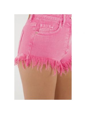 Szorty jeansowe Elisabetta Franchi różowe