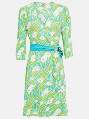 Платье мини с принтом Diane Von Furstenberg зеленое