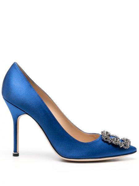 Полуотворени обувки Manolo Blahnik синьо