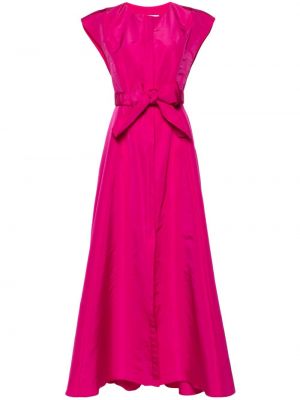 Saténové koktejlové šaty Carolina Herrera růžové