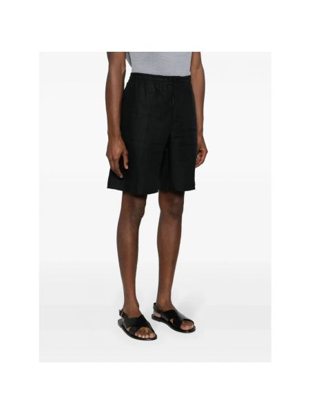 Pantalones cortos de lino con bolsillos Ermenegildo Zegna negro