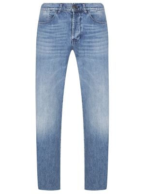Хлопковые прямые джинсы 3x1 голубые