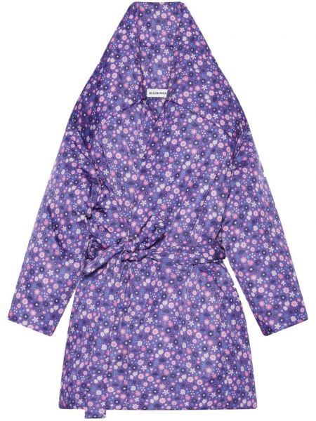 Virágos kabát nyomtatás Balenciaga lila