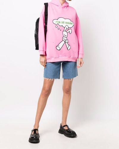 Kapučdžemperis ar apdruku Natasha Zinko rozā