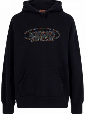Siuvinėtas džemperis su gobtuvu Supreme juoda