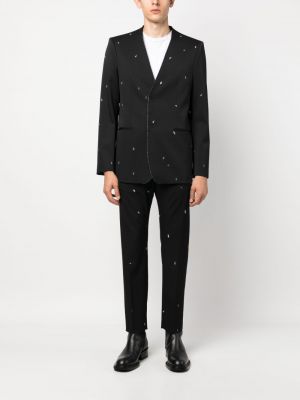 Abstrakter strick blazer mit print Mm6 Maison Margiela schwarz