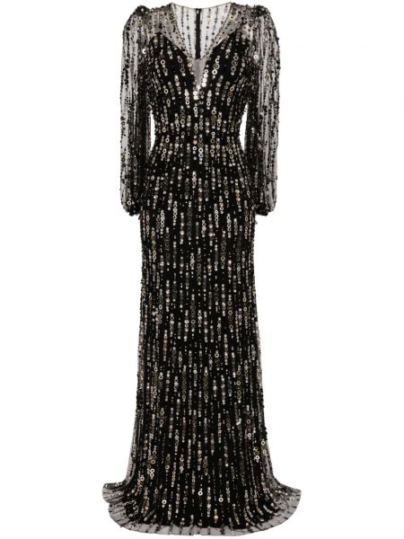 Robe droite à paillettes Jenny Packham noir