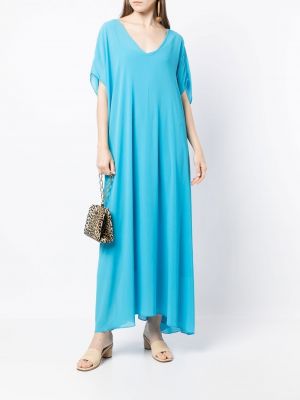 Dlouhé šaty s výstřihem do v Bambah modré