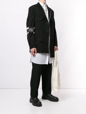 Pantalones rectos con cordones Yohji Yamamoto negro