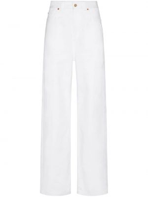 Voľné džínsy Valentino Garavani biela