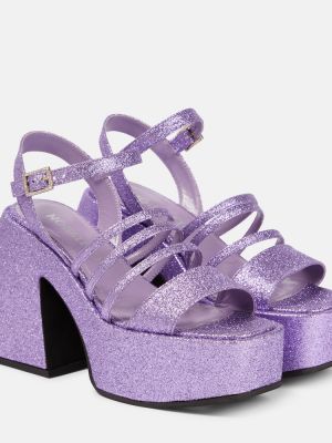 Sandales à paillettes à plateforme Nodaleto violet