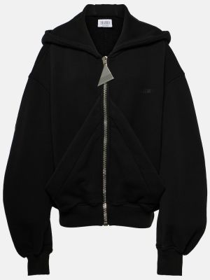 Oversize hoodie mit reißverschluss aus baumwoll The Attico schwarz