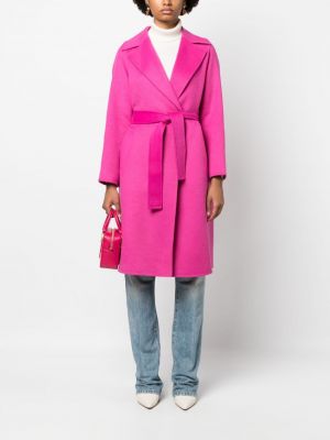 Vlněný kabát Liu Jo růžový