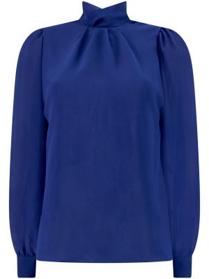 Bluzka z krepy Giambattista Valli niebieska