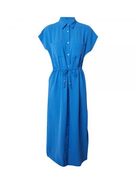 Pletena midi haljina s džepovima Trendyol plava