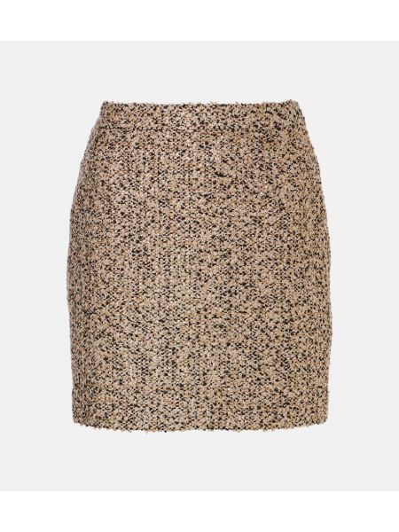 Tweed kjol Alessandra Rich guld