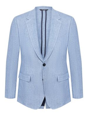 Льняной пиджак Dolce & Gabbana голубой