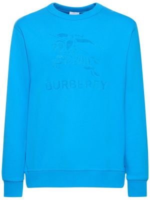 Kokvilnas džemperis bez kapuces Burberry zils