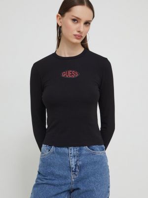Блуза с дълъг ръкав Guess Originals черно