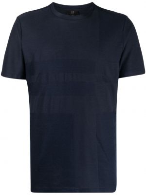 Majica z okroglim izrezom iz žakarda Dunhill modra
