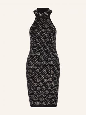 Pletené pletené pouzdrové šaty Guess černé