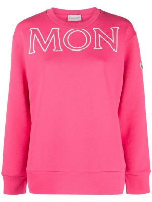 Džemperis bez kapuces ar apdruku Moncler rozā