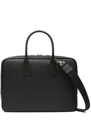 Δερμάτινη τσάντα με φερμουάρ Valextra μαύρο