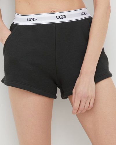 UGG pantaloni scurti de pijama femei, culoarea negru