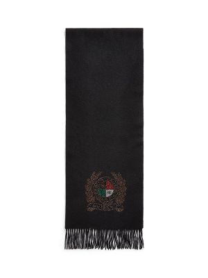 Bufanda con flecos de lana Lauren Ralph Lauren negro