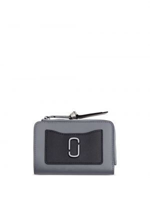 Slim fit kožená peňaženka Marc Jacobs sivá