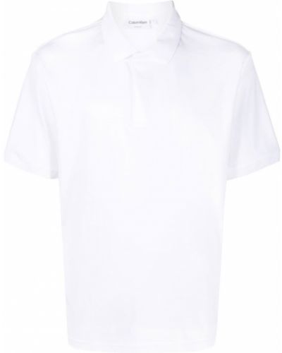 Bombažna polo majica Calvin Klein bela