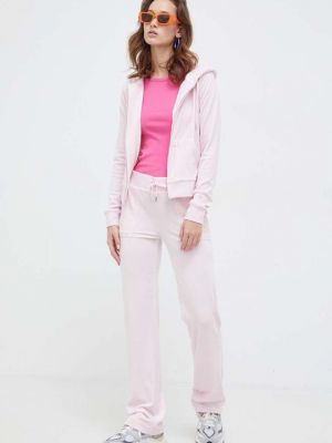 Велюровые тканевые брюки Juicy Couture розовые
