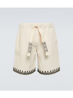 Shorts brodeés en coton Alanui blanc