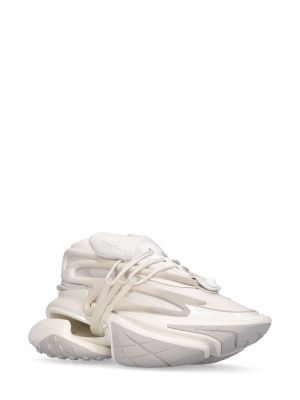 Sneakers di pelle in neoprene Balmain bianco