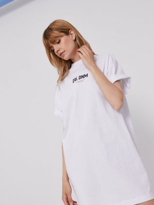 Bavlněné mini šaty Dr. Denim - bílá
