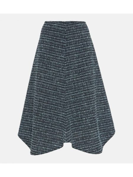 Spódnica midi asymetryczna tweedowa Bottega Veneta