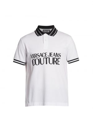 Хлопковое поло Versace Jeans Couture белое