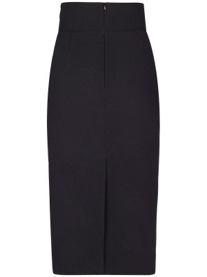 Bavlnená zamatová midi sukňa s vysokým pásom Alexandre Vauthier čierna