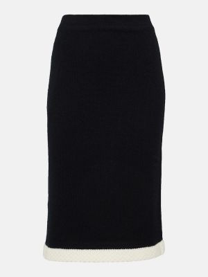Kašmírová vlnená midi sukňa Xu Zhi čierna