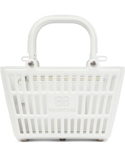 Кожени шопинг чанта Balenciaga бяло