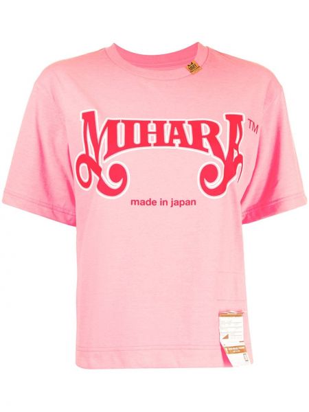 Camiseta con estampado Maison Mihara Yasuhiro rosa