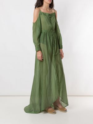 Hedvábné dlouhé šaty Amir Slama zelené