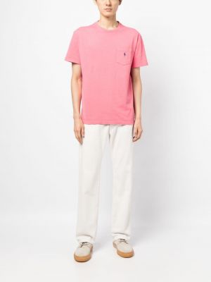 T-shirt brodé à imprimé Polo Ralph Lauren rose