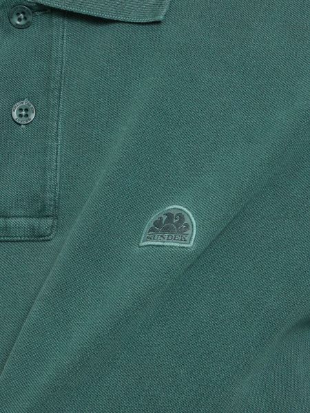 Pamučna polo majica Sundek zelena