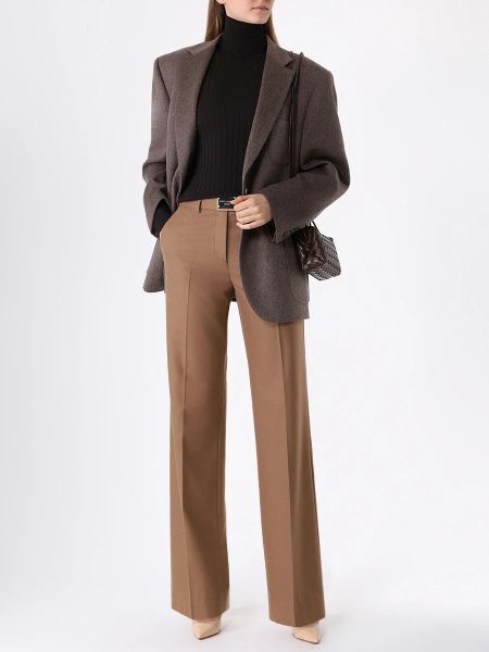 Шерстяные классические брюки Dolce & Gabbana бежевые