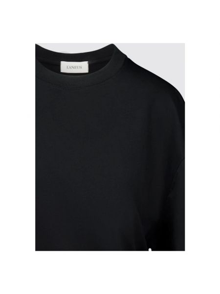 Mini vestido de algodón asimétrico drapeado Laneus negro