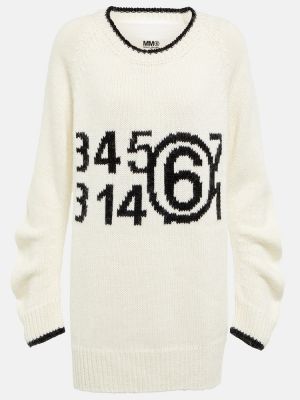 Bombažni pulover Mm6 Maison Margiela bela