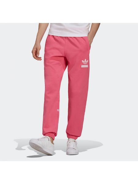 Кружевные спортивные штаны на шнуровке Adidas розовые